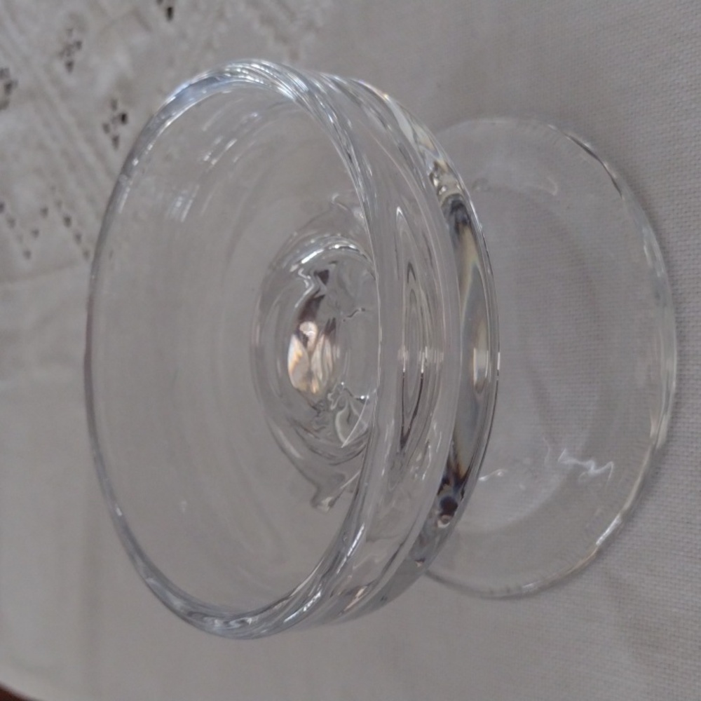 Vintage Lead Crystal Glass Candy Dish or Candle Holder(b530)